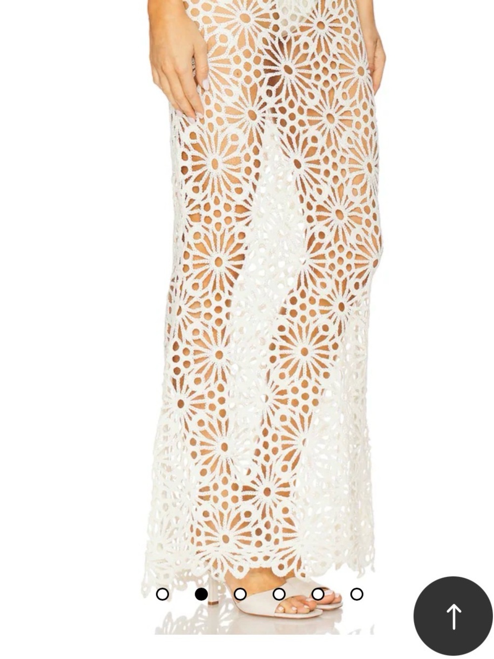 Norma Kamali Women Obie Long skirt in Cream Ivory Crochet XL New with Tag